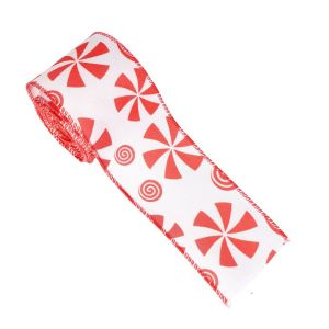 OOC Candy Printed Christmas Bow Ribbon DIY Handmade Xmas Tree Ribbon Cake Baking Packaging Decorative Christmas Wrapping Ribbon Gift Wrapping