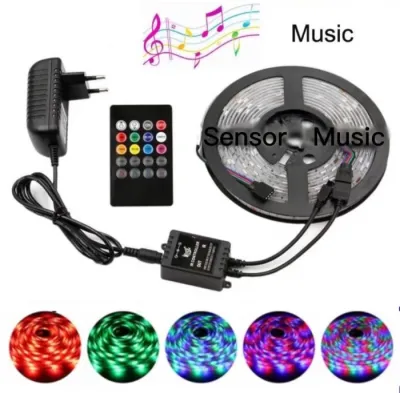 Lampu Led strip RGB Aesthetic cewek cowok 5m 10m 5 10 meter remote warna warni hias kamar tidur