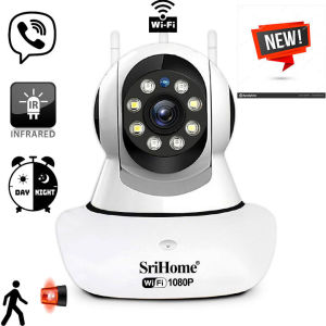 <Tặng thẻ xịn 32> Camera Wifi 3 râu Shrihome cảnh báo chuyển động xem đêm full màu đàm thoại 2 chiều dễ lắp đặt và sử dụng