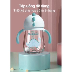 Bình tập uống nước ống hút cho bé Kichi 240ML