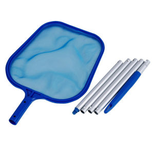 Pool Cleaning Net with 45-inch Pole Swimming Pool Cleaner Net with 5 Detachable Aluminum Pole Sections Pool Leaf Rake Professional Fine Mesh Cleaning Tools for Small Pools Pond Fountain