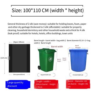 100 pcs Trash / Garbage Bag Small Medium Large XL 2XL(Light-duty or Medium-duty)
