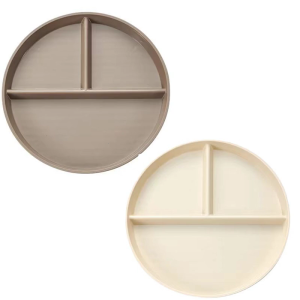 22cm Unbreakable Divided Dinner Plate Plastic Texture Serving Dish for Kids and Family Microwave and Dishwasher Safe