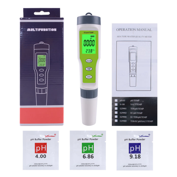 Yieryi 4 In 1 TDS PH Meter Ph/tds/ec/ เครื่องวัดอุณหภูมิดิจิตอลคุณภาพ ...