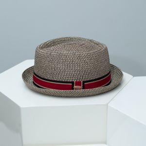 MIRELINA Breathable British Trilby Straw Hat Cuban Travel Cap Vintage Beach Sun Hat Fashion Handwoven Mens Summer Straw Fedora