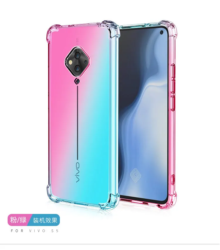 XICCI for Vivo S1 Pro/Vivo V17 Gradient Color Case Cover Soft TPU Silicone  Phone Cases Back Cover Shockproof Casing