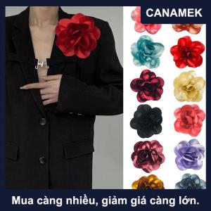 【CANAMEK】 15Cm Thời Trang Hoa Lớn Trâm Clip Satin Vải Hoa Pháp Trâm Handmade Phù Hợp Với Áo Len Áo Trang Trí Nội Thất Pins Trâm Cài