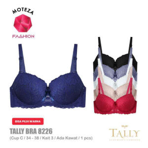 Tally 8226 BH - Bra Renda Wanita - Busa Tebal Cup C | Kawat | Kait 3 | Size 34 - 38