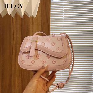 IELGY womens embossed texture messenger saddle bag