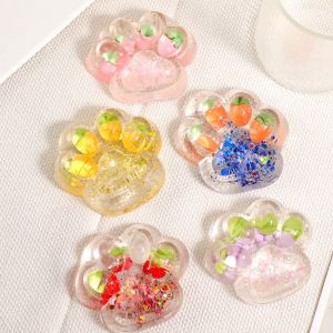 CHDHALTD Strawberry Fruit Cat Paw Squeeze Toy Transparent Kneading Cartoon Fidget Toy Interesting 3D Cat Paw Pinch Toy Children