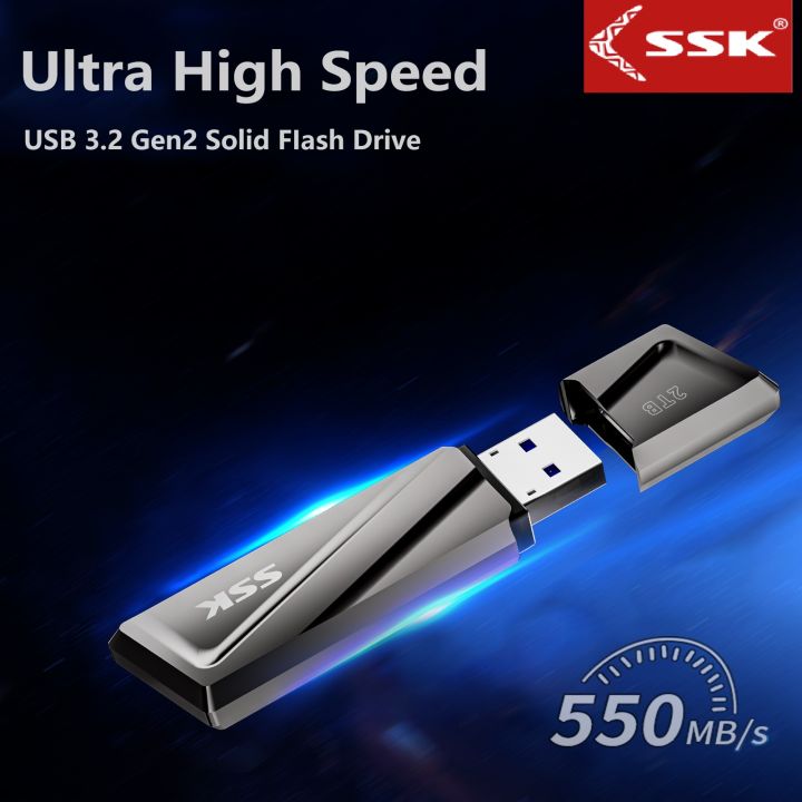 SSK 550MB/s Ổ đĩa flash USB 128G 256G USB3.2 Gen2 cho Macbook Windows ...