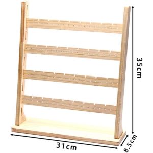 MIRELINA Wooden Earring Organizer Detachable 4-layer Earring Holder Organizer Durable Jewelry Storage Jewelry Holder Display Home Use