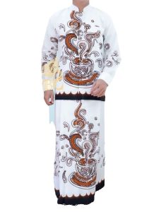 Setelan Koko + Sarung Batik Lengan Panjang Fashion Muslim Pria Terbaru Bahan Katun Premium WDGSGN