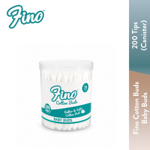 Fino Baby Cotton Buds 200 Tips with Canister Soft Cotton Swabs Ear Cleaning Great Habits