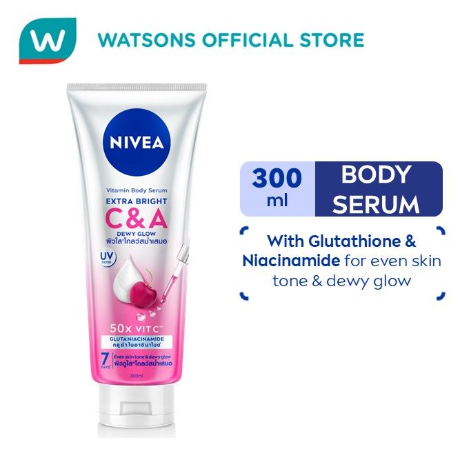 NIVEA Extra Bright Body Serum with Glutathione Niacinamide and Vitamin C&A,  300ml