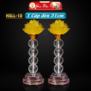 Đèn Thờ Hoa Sen Lưu Ly Có Led Đổi Màu CHÂN THIỆN MỸ Trang Trí Bàn Thờ Phật Gia Tiên HSLL-10