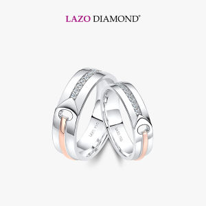 LAZO DIAMOND Eternal Vow Roseate Pavé Ribbon Wrap Diamond Wedding Bands in 750/18K White & Rose Gold
