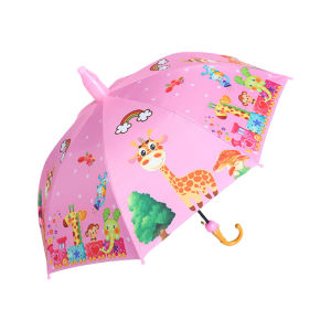 21 inches Children Umbrella with Cover UV Protection Long Handle Umbrella Cartoon Character Umbrella Semi Automatic Umbrella
