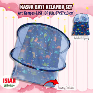 KASUR KELAMBU BAYI SET LEBIH PREMIUM LEBIH TEBAL ANTI KEMPES ISI HDP BANTAL GULING PREMIUM FULL SILIKON GRADE A