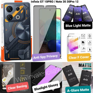 Tempered CUSTOM INFINIX GT 20 PRO 10 PRO NOTE 40 30 30Pro 12 2023 12 VIP 12 G96 Temperd Glass Clear Bening Bluelight Glosy/Blue Light Matte/Anti Glare-A-Minyak-OIL Mate Doff/Anti SPY Privacy-Black-Hitam/Tempred kaca Full Cover 4G 5G GT10 10PRO GT10PRO