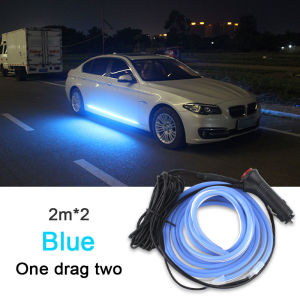 SEAMETAL 2pcs Led RGB Car Door Lights Strip Decorative Atmosphere Lights With APP Music Control Auto Door Side Welcome Light 12V