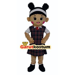 Kostum maskot badut karakter sekolah cewek lucu setelan costume
