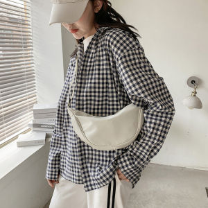 【Fashion Park】♬ Fashion Shoulder Bag 2024 Korean Ins Canvas Bag Underarm Bag Casual Crossbody Beg Canvas Sling Bag Women Dumpling Bag Waist Bag Pouch Bag Travel Bag Sling Bag