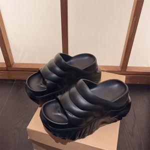 Short One-Word Platform Slippers Womens Outer Wear Fashion High Heel Thick Bottom 9CM Summer New Style Drooping Sandals for Women