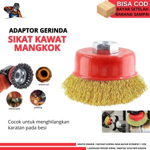 Sikat Kawat Mangkok 3" Kepang Cup Brush Gerinda Tangan Kuningan Steel