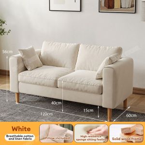 SUNNY Solid Wood Sofa Simple Nordic Sofa Wooden Sofa Chair Nordic Style Simple Modern Sofa Bed Living Room Furniture