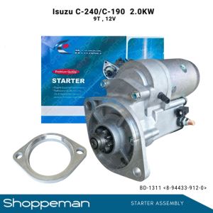 ISUZU C-240 C-190 STARTER ASSEMBLY 9TEETH 12VOLTS 2.0KW 8-94433-912-0 BD-1311