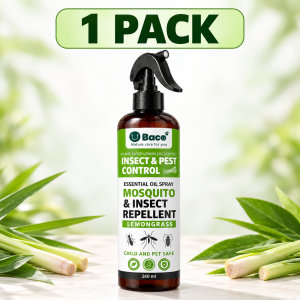 BACO Lemongrass Mosquito Repellent Spray 260ml Essential Oil Room Freshener for Home