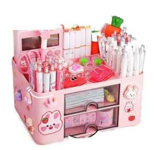 Graceful-3R Box Storage Desktop Multifungsi Rak Kosmetik Organizer Kotak Penyimpanan Alat Tulis Rak Laci Stationery Kotak Storage Serbaguna Laci Aksesoris Meja Dekstop Susun