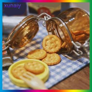 xuhaiy 2pcs set Dollhouse Mini Miniature Transparent Storage Jar Sealed Tank Model Storage Tank Tiny Vial Wishing Bottle Kitchen Home Decor Toy