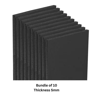 Paper Foam Board Plain W/1-Sided Adhesive White 5mm- White/Black Foam Black 5mm-A1/A2/A3/A4/A5[Bundle of 5 or 10]