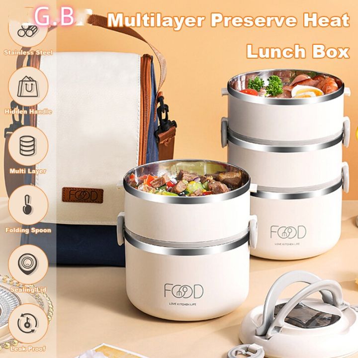 Bento Box Collapsible Insulated Lunch Bag Portable Lunch Box 304