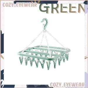 32 Clips Square Hanger Foldable Windproof Clothes Multifunctional Socks Portable Collapsible Plastic Square Drying Rack