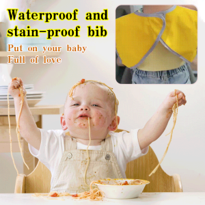 Baby eating bib waterproof childrens smock for boys and girls reverse dressing summer sleeveless wash-free apron baby bib