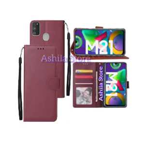 SAMSUNG GALAXY M21 Case Wallet Casing Dompet  Flip Cover Leather Premium Sarung Buku HP Bisa