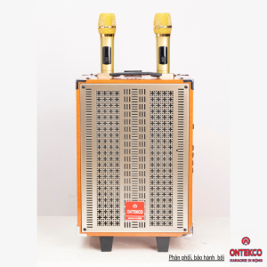 Loa kéo bluetooth ONTEKCO 8002 Bass 20 kèm micro đôi không dây chính hãng hát karaoke di động bảo hành 12 tháng