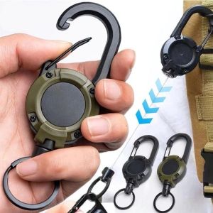 Anti-theft Metal Easy-to-pull Buckle Rope Elastic Keychain Sporty Retractable Key Ring Anti Lost Sporty Retractable Key Ring Anti Lost Yoyo Ski Pass ID Card