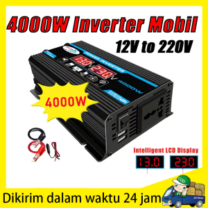4000W Mobil Inverter 12V DC Ke 220V AC Power Converter LED Display Dual USB Pure Sine Wave Baru Mobil Inverter