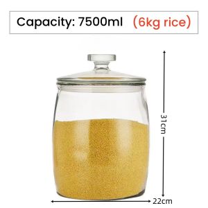 glass rice dispenser 10 kilos/5kg storage container jars with lid kitchen canisters jars kimchi container pickle jar glass rice box rice keeper