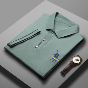 Polo Shirt Mens Summer New Mens Short Sleeve Polo Shirt Synthetic Fiber Embroidered Mens Business Casual Polo Shirt