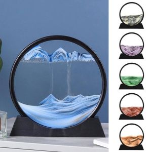 Tranh Cát Pha Lê Tròn 18cm Chuyển Động Cực Đẹp Giúp Thư Giãn Giảm Stress Kèm Đế