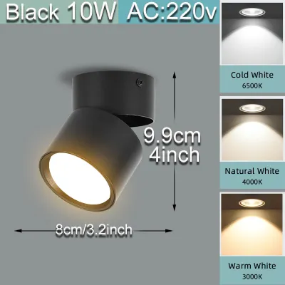 【จัดส่ง3วัน】ไฟดาวน์ไลท์ LED ไฟสปอตไลท์ แบบพับได้ โคมแทรคไลท์ติดลอย เปลือกอลูมิเนียม COB สปอตไลท์ Track Lighting โคมไฟเพด