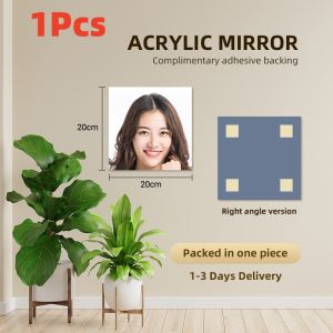 【Square mirror 24H delivery】40*40cm 3D Acrylic Square Shaped Mirror Round Cornerswall sticker Mirror HD full-body Wall mirror whole body self-adhesive wall-mounted