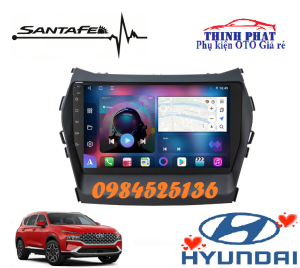 [Hỗ Trợ Lắp Đặt] mặt dưỡng HYUNDAI SANTAFE các đời 2013-2018 kích thước 10 inch kèm phụ kiện jack zin theo xe sale sập sàn xả kho thu hồi vốn