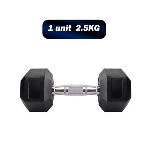 ADSports Commercial Grade 1 Unit 2.5KG Hexagon Dumbbell Rubber Coated With Iron Cast Dumbbell Weight Muscle Training