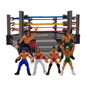 SH Fighting Station Wrestling Toys Arena Cage Wrestler Athlete Gladiator Model Set Realistic Accessories Assembled Wrestling Figure Battle Game Toy